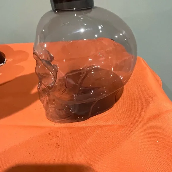 6/$25 Mystic Gray & Orange Plastic Skull with Cork Lid Set - Picture 6 of 15